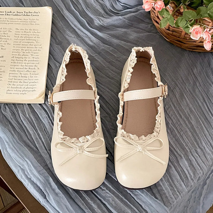 Rosalyn | Lace Trim Mary Janes