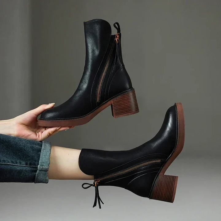 Gloria | Stacked-Heel Ankle Boots