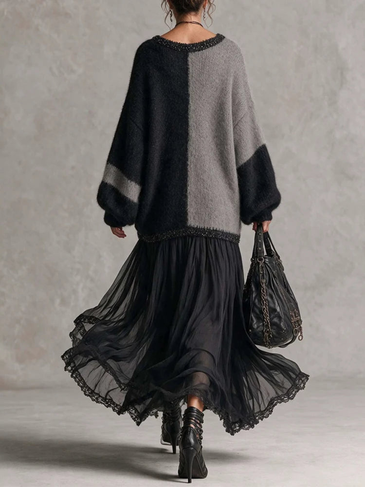 Kara | Color Block Knit Dress