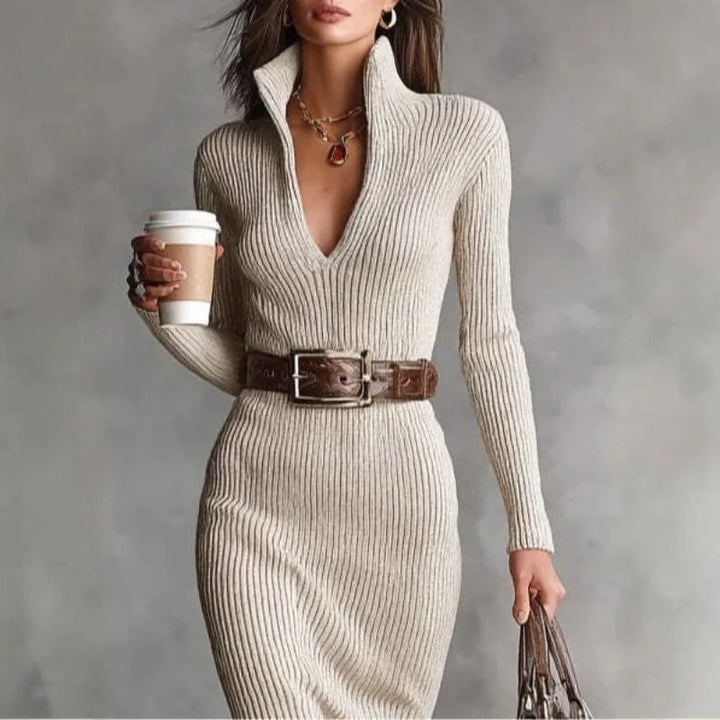Lorena | Ribbed Knit Sweater Dress