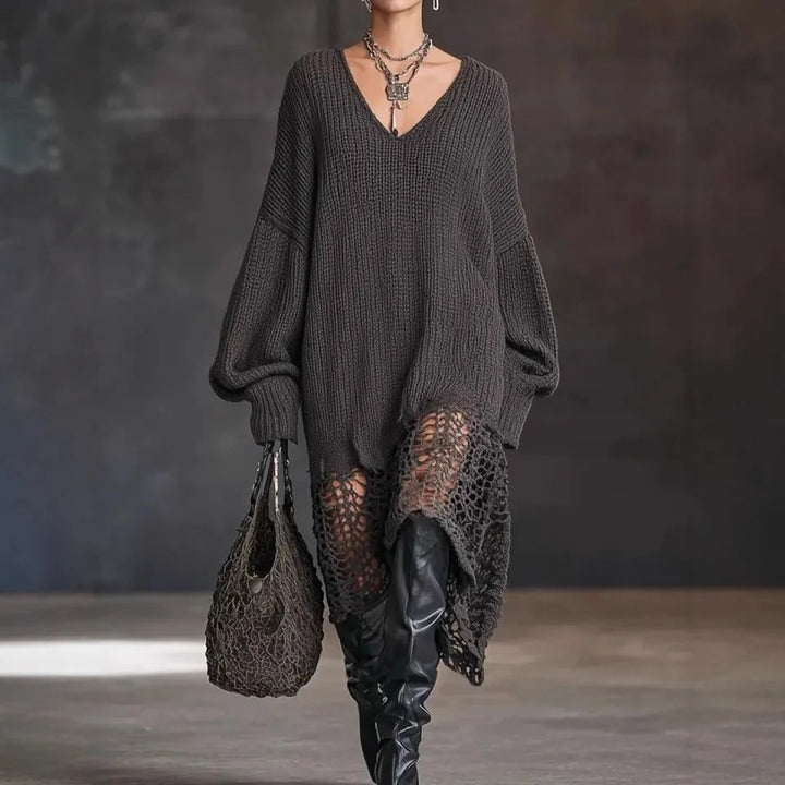 Eileen | Crochet Hem Knit Dress