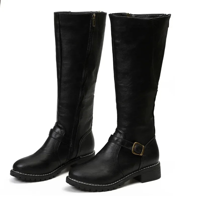 Lenora | Buckle Knee High Boots
