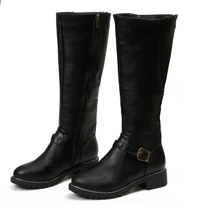 Lenora | Buckle Knee High Boots