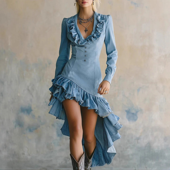 NATALIE | RUFFLED HIGH-LOW DRESS