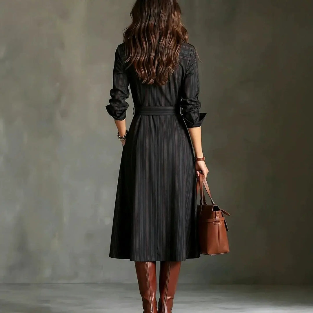 MELANIE | PINSTRIPE SHIRT DRESS