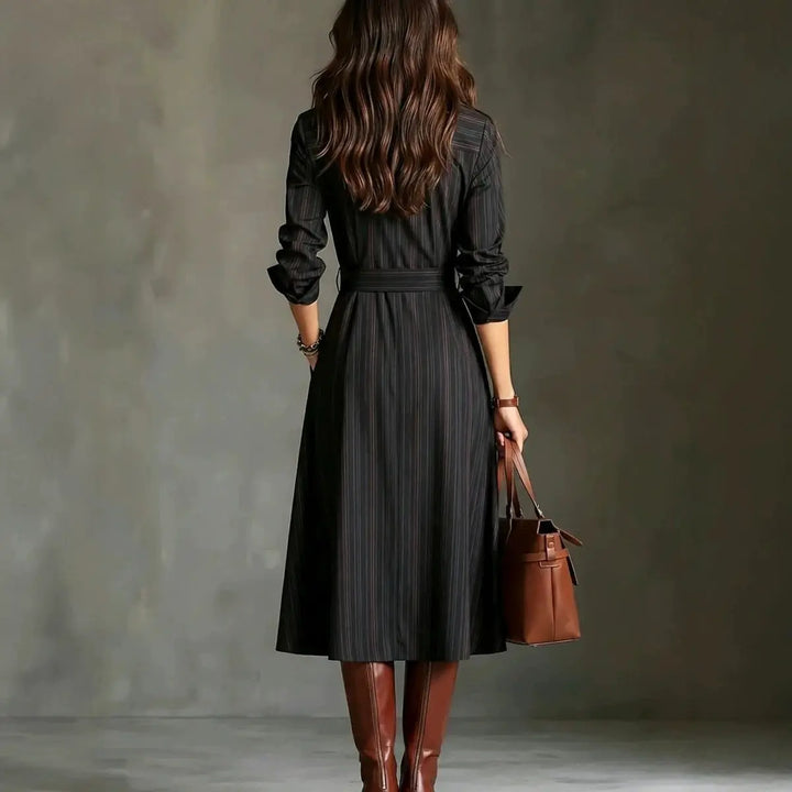 MELANIE | PINSTRIPE SHIRT DRESS