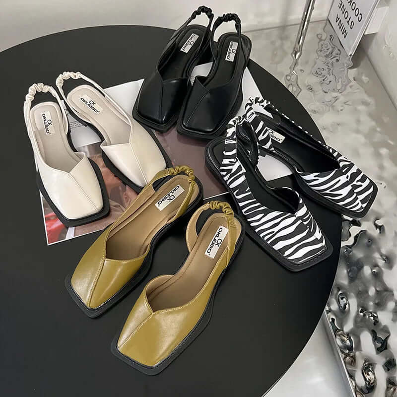 Sandy – Slip-On Flats with Square Toe