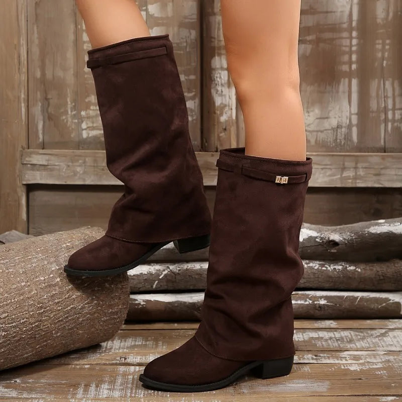 Nell | Foldover Mid-Calf Boots