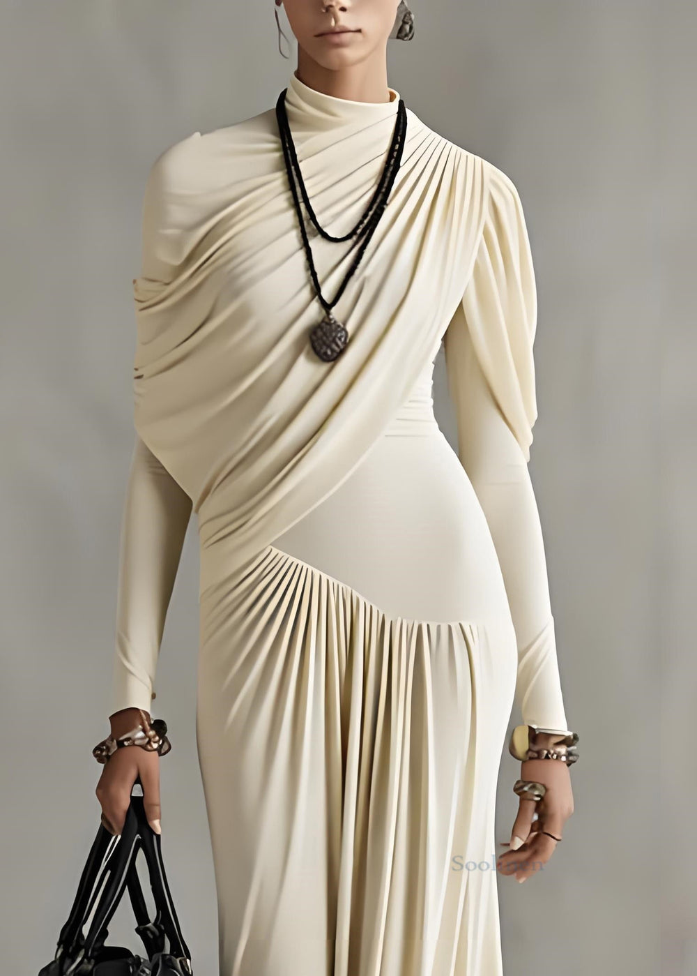 Apricot | Draped Maxi Elegance