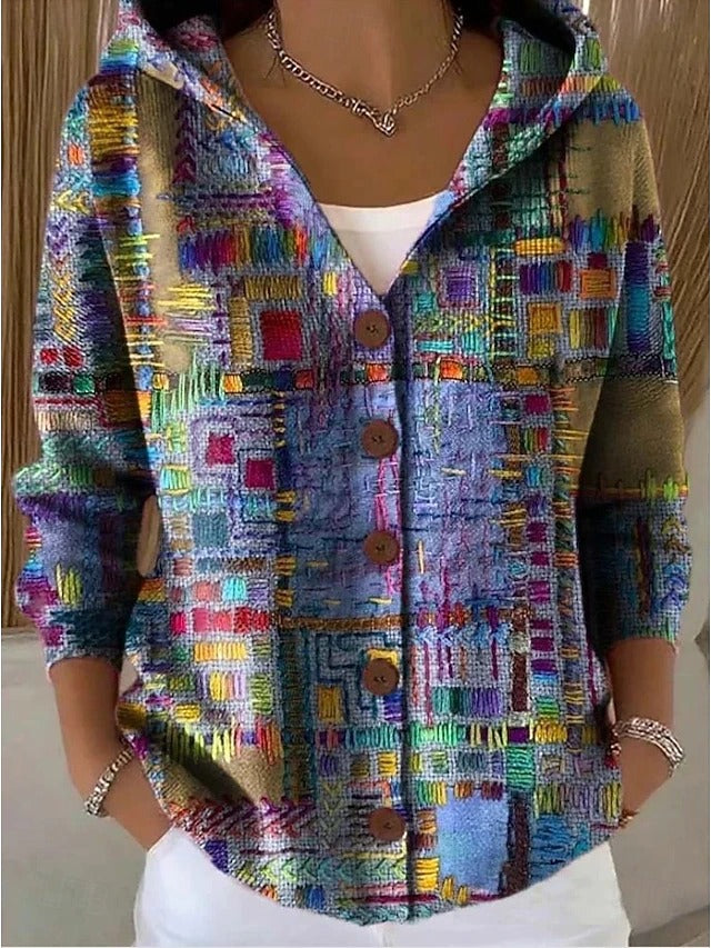 Jenna | Elegant  Button Hooded Sweater