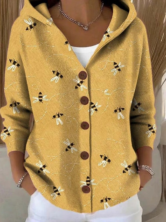 Jenna | Elegant  Button Hooded Sweater