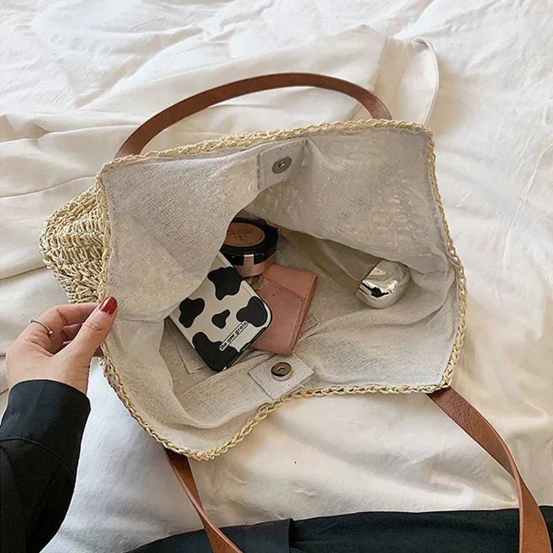 Holly – Boho Straw Shoulder Bag
