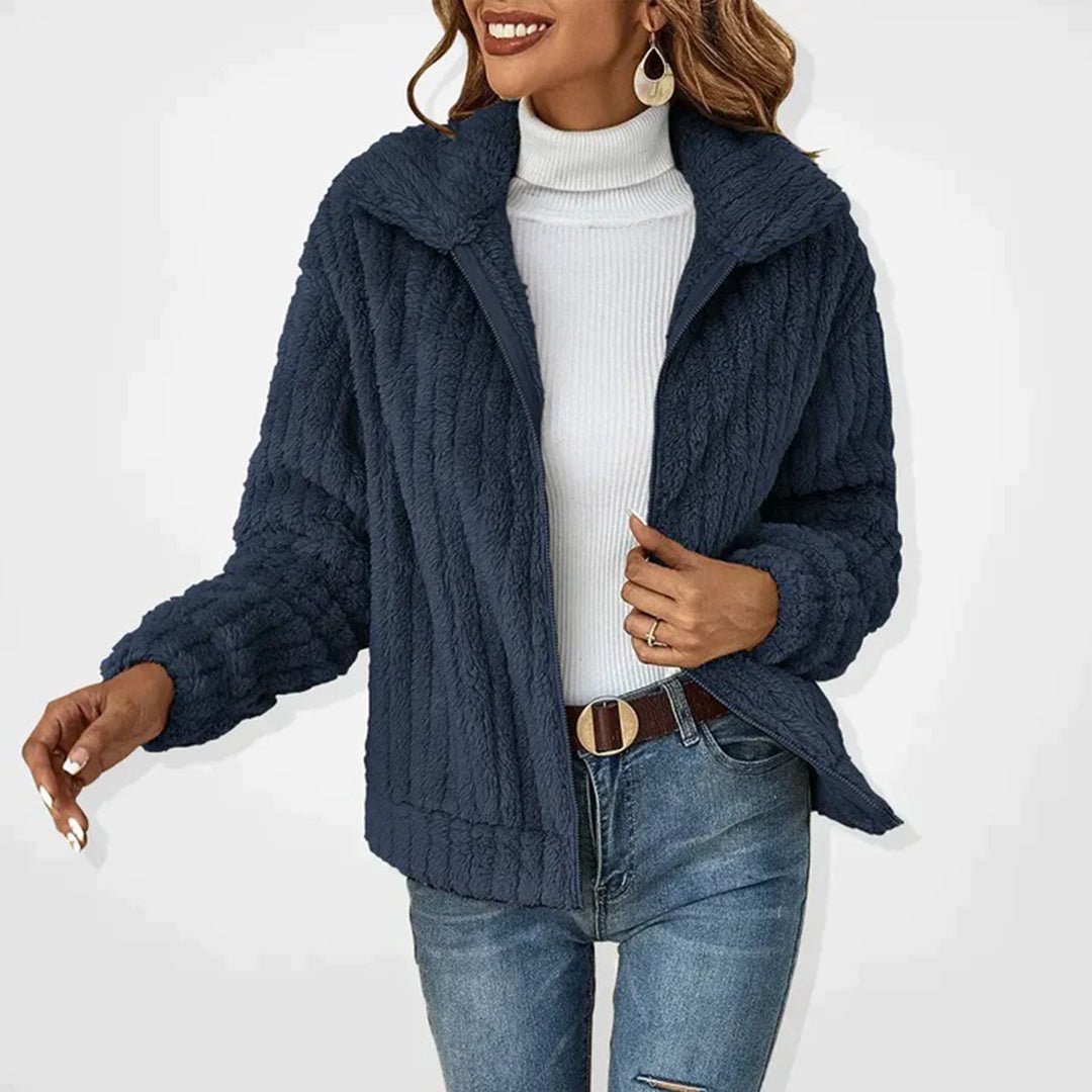 Veron – Longline Fleece Vest with Stand-Up Collar