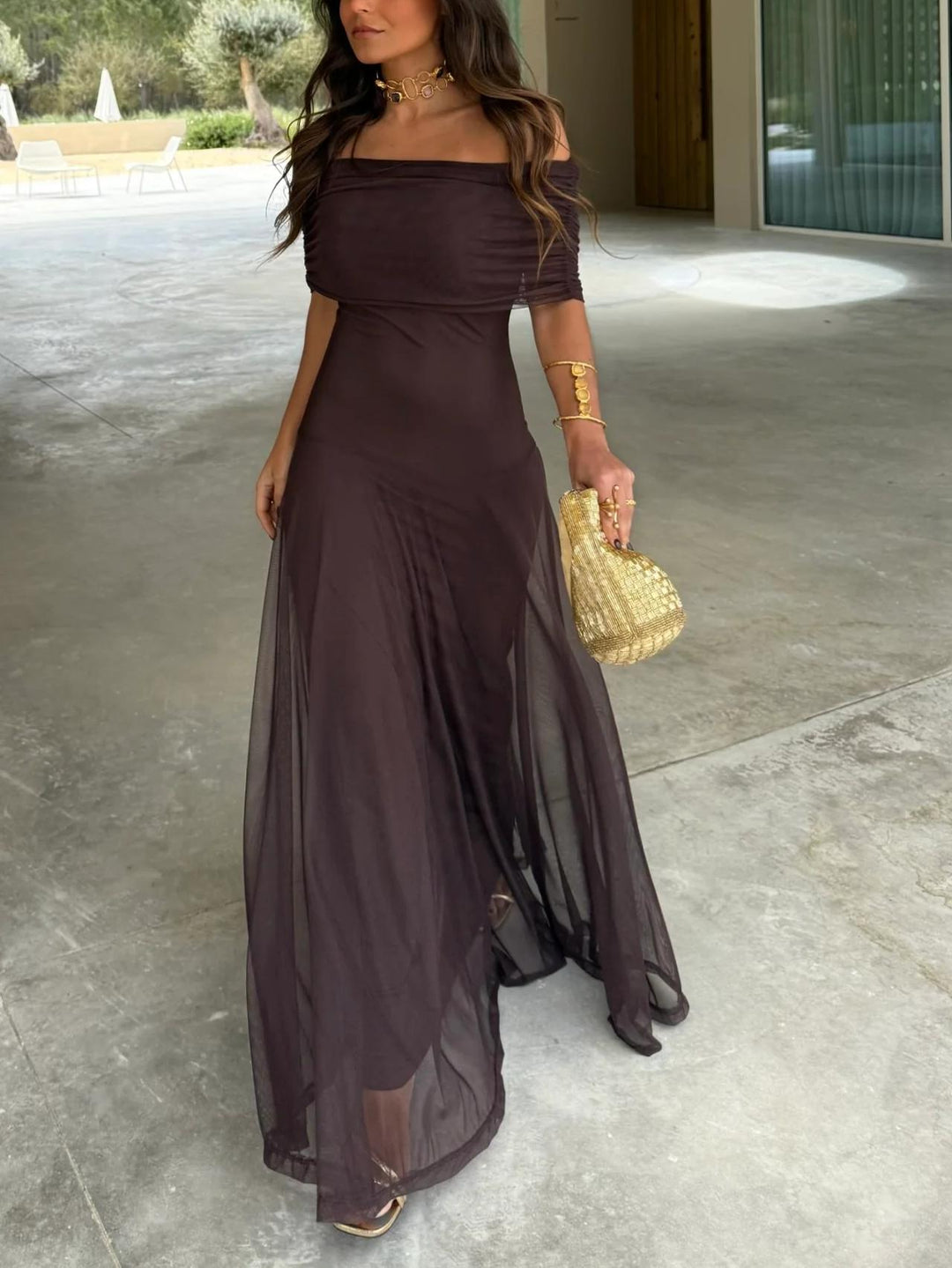 Madison | Elegant Off-Shoulder Maxi Dress