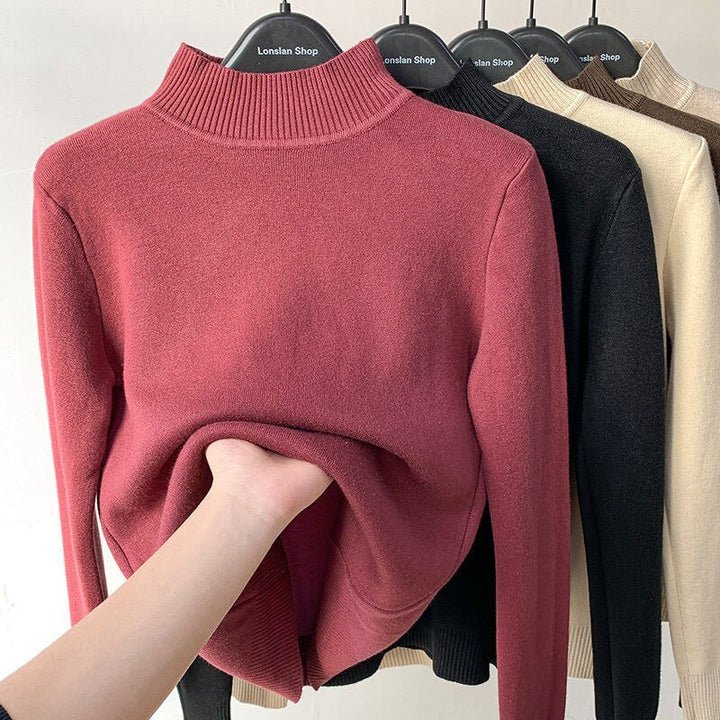 Namita – Turtleneck Knit Sweater with Fleece Lining