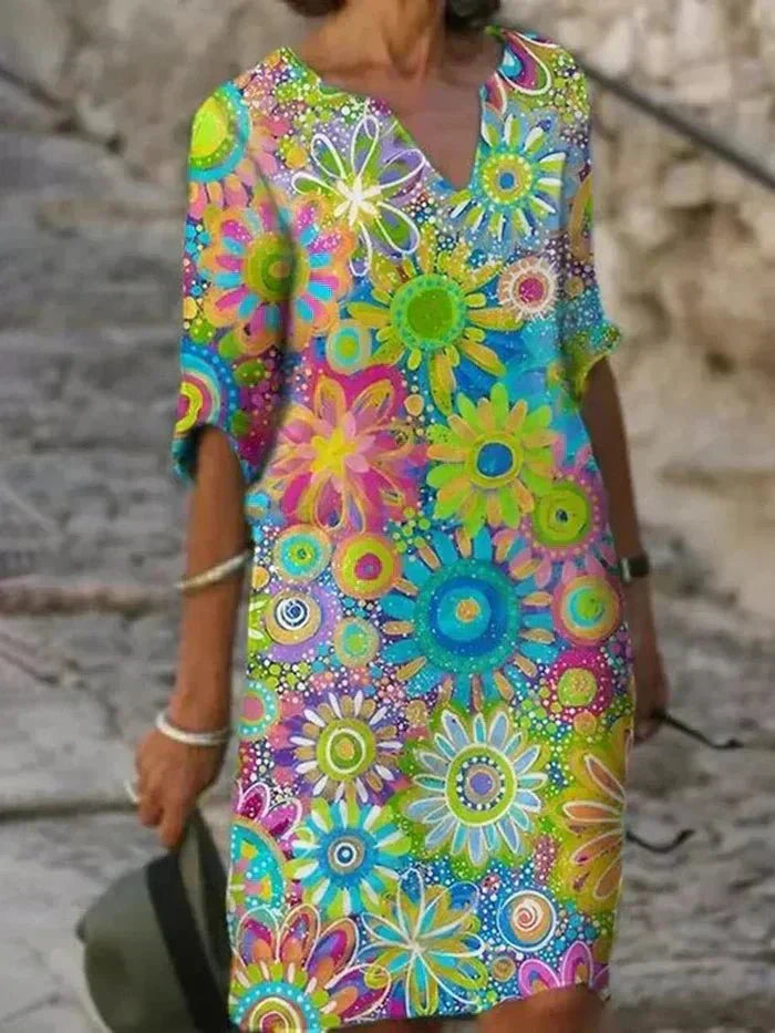 Nira – Floral Midi Dress with Flowy Silhouette