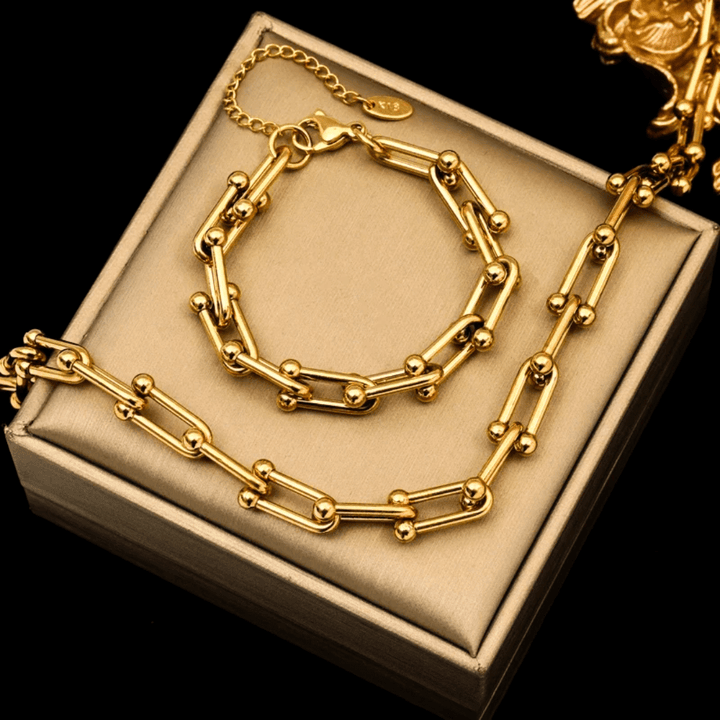 Zeva – Golden Hour Glow Chunky Chain Set