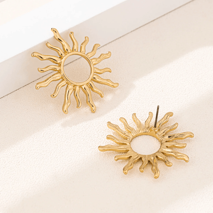 Lunara – Sun Stud Earrings in Sunshine Gold