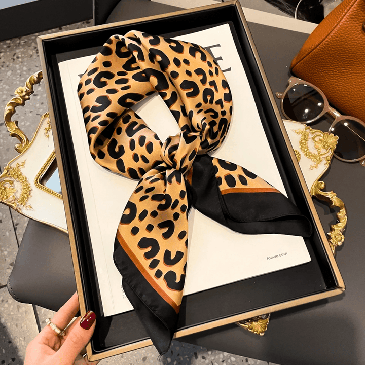 Vivara – Wild Leopard Print Square Scarf