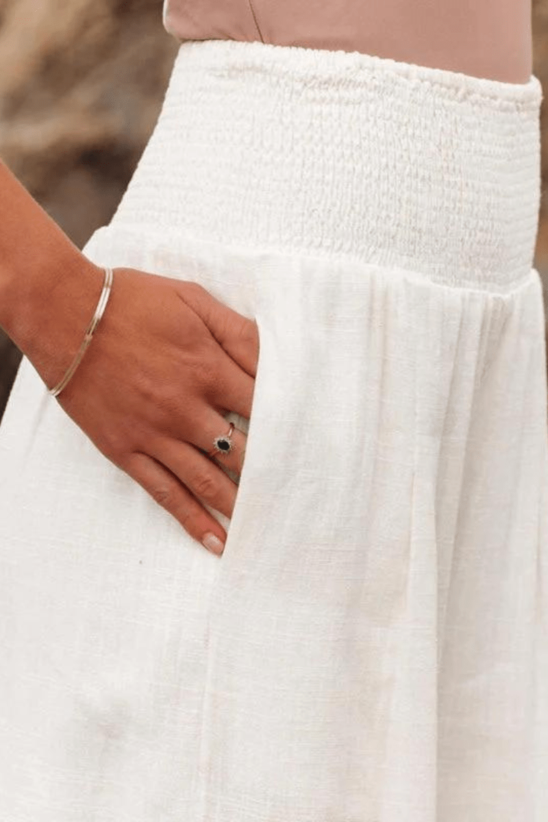 Elaroy – Wide Leg Pants with Smocked Waistband