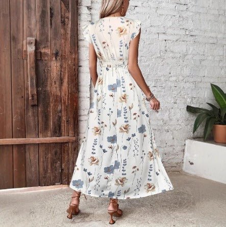 Elsie – Floral Maxi Dress with Ruffle Sleeves