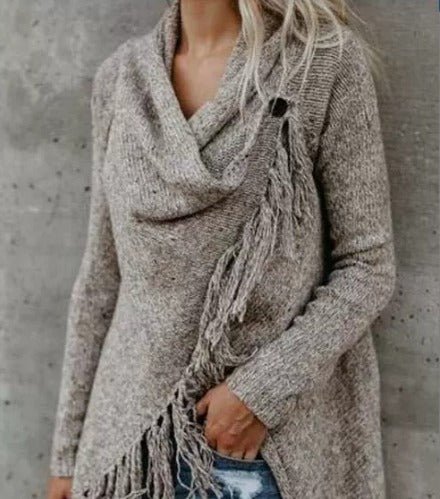Sonya – Asymmetric Knit with Long Sleeves