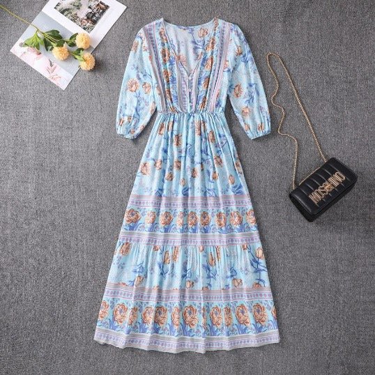 Marino – Boho Tiered Paisley Maxi Dress