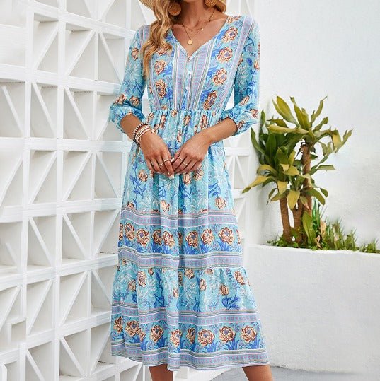 Marino – Boho Tiered Paisley Maxi Dress