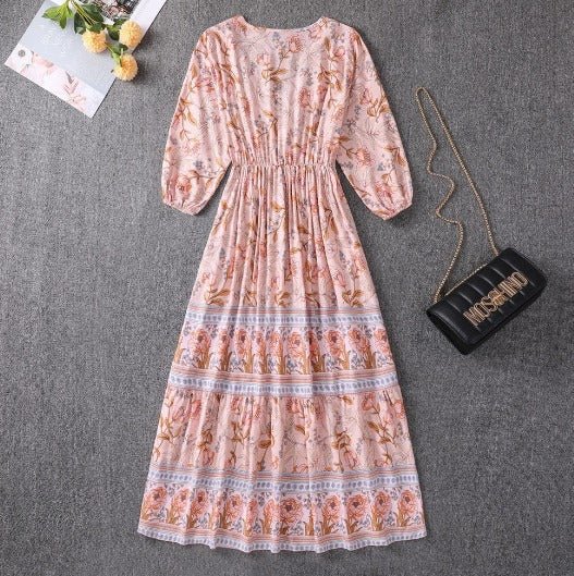 Marino – Boho Tiered Paisley Maxi Dress