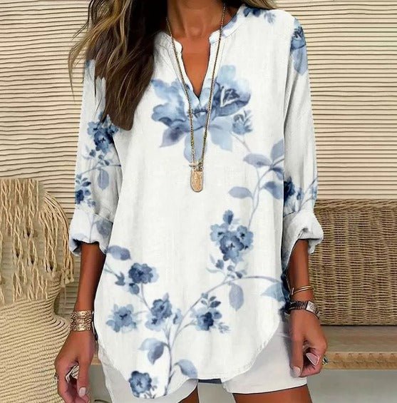 Mina – Pullover Shirt with Stand Collar