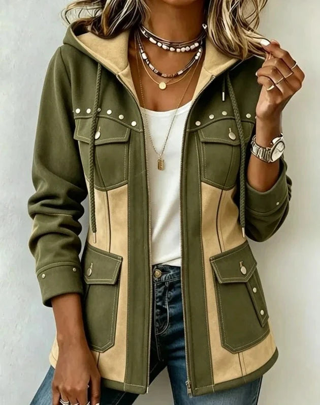 BROOKE | COLOR-BLOCK HOODED JACKET