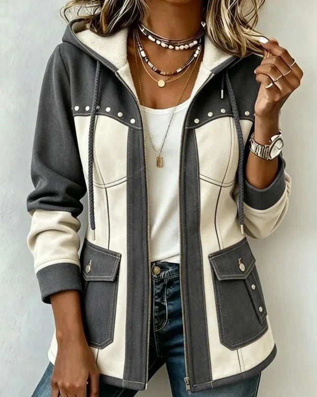 BROOKE | COLOR-BLOCK HOODED JACKET