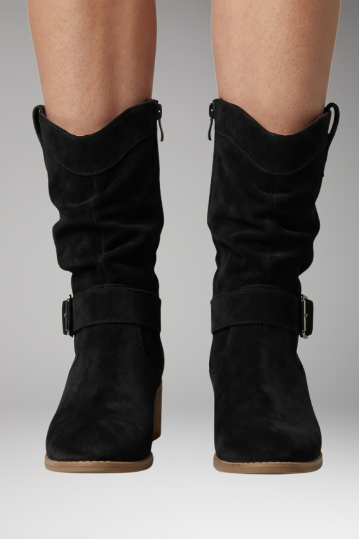 Emma | Boots with Side Zippers and Slouchy Fit