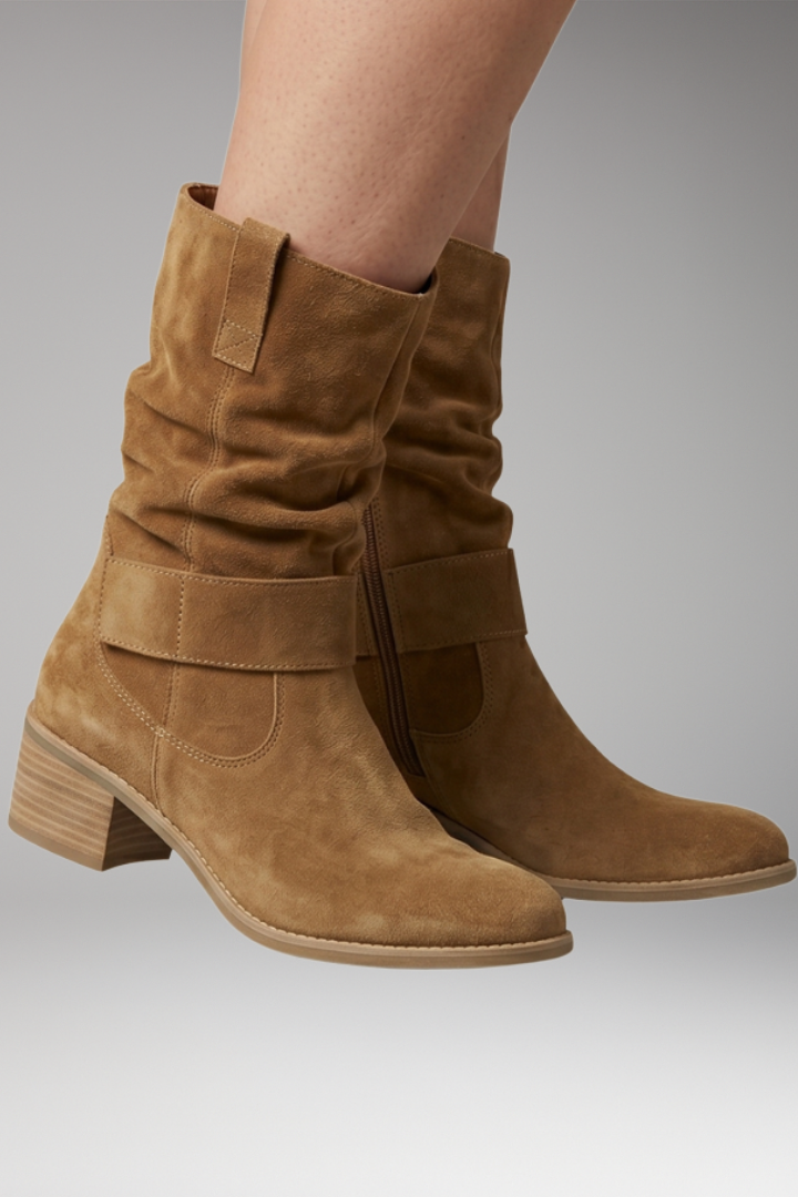 Emma | Boots with Side Zippers and Slouchy Fit
