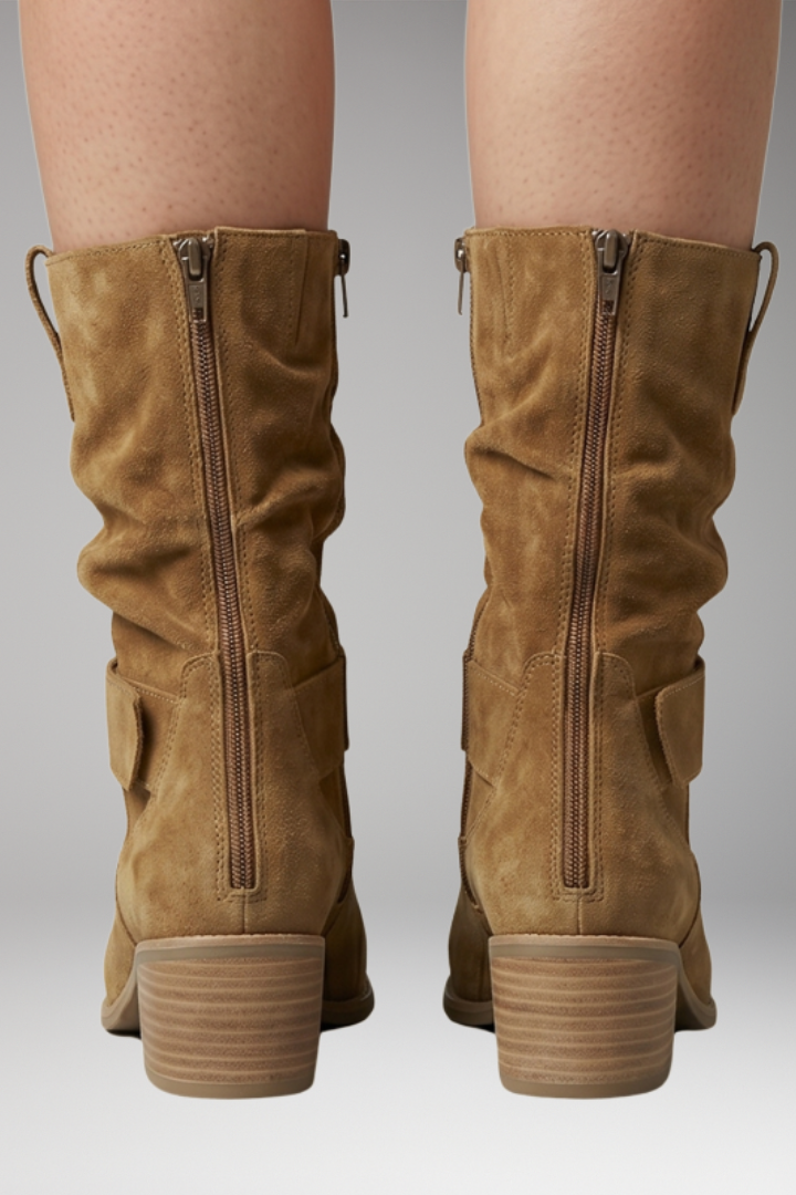 Emma | Boots with Side Zippers and Slouchy Fit