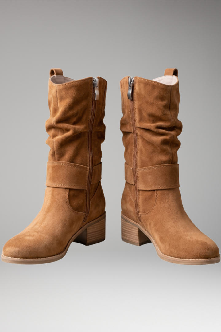 Emma | Boots with Side Zippers and Slouchy Fit