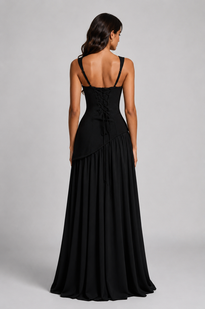 Scarlett | Draped Satin Feel Maxi Dress