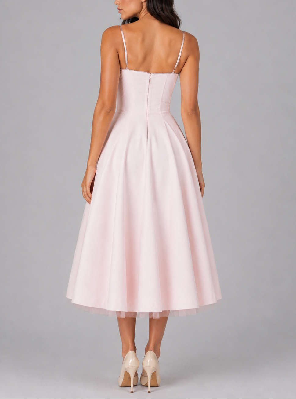 Riley | Corset Midi Dress with Full Skirt