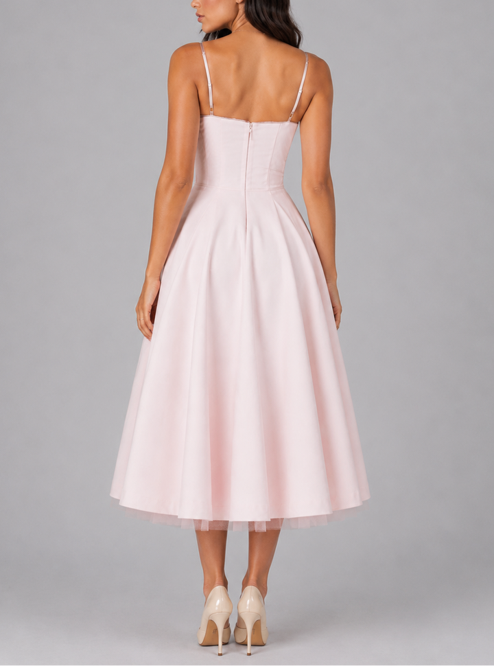 Riley | Corset Midi Dress with Full Skirt