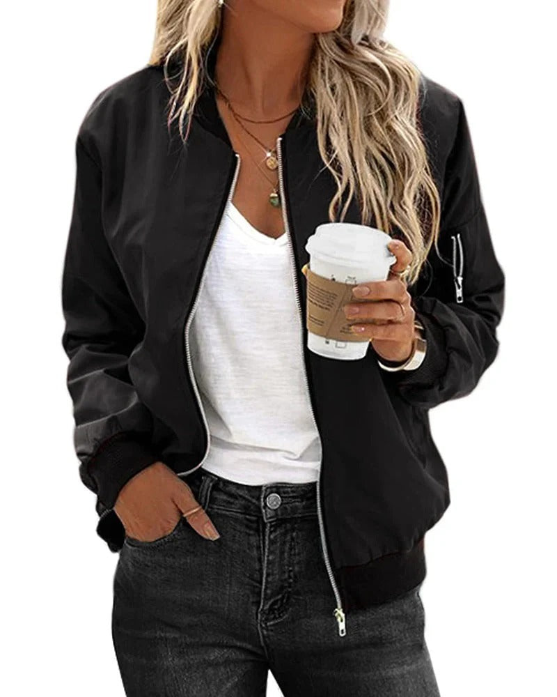 Chiara | Classic Zip Bomber Jacket