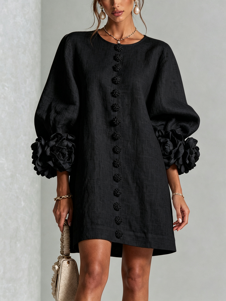 Janice | White Floral Button-down Mini Dress