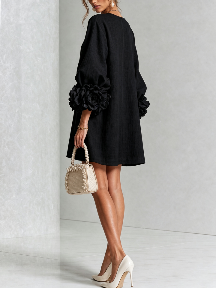 Janice | White Floral Button-down Mini Dress