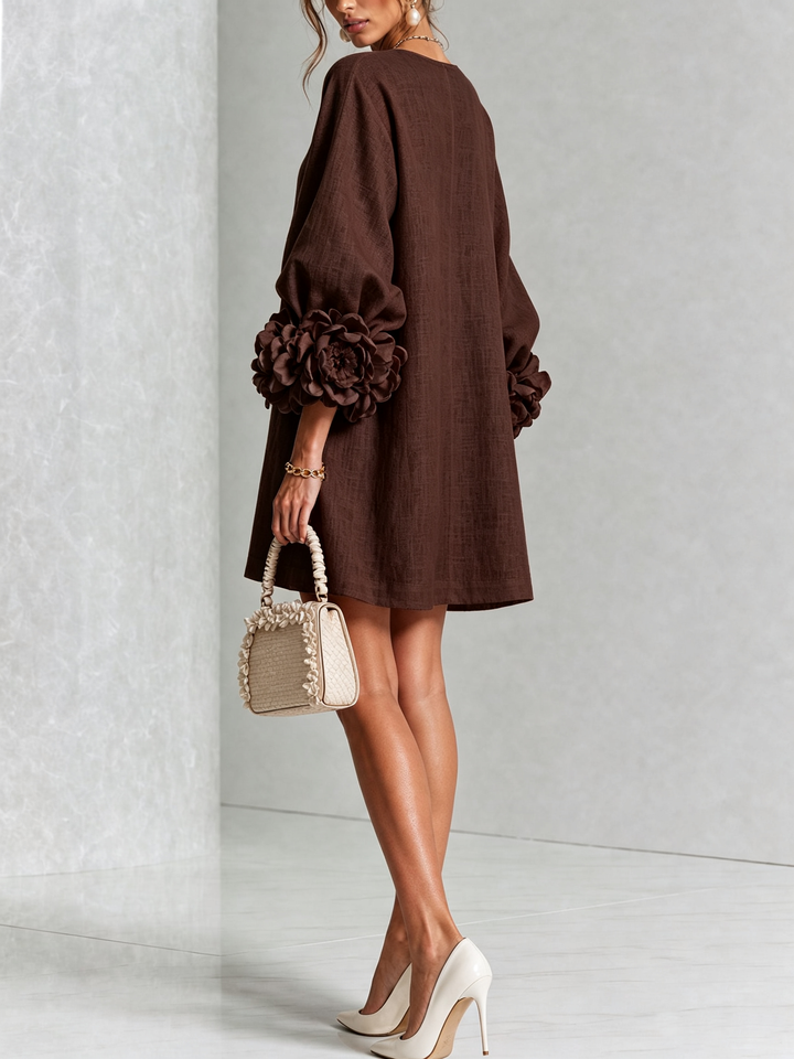 Janice | White Floral Button-down Mini Dress