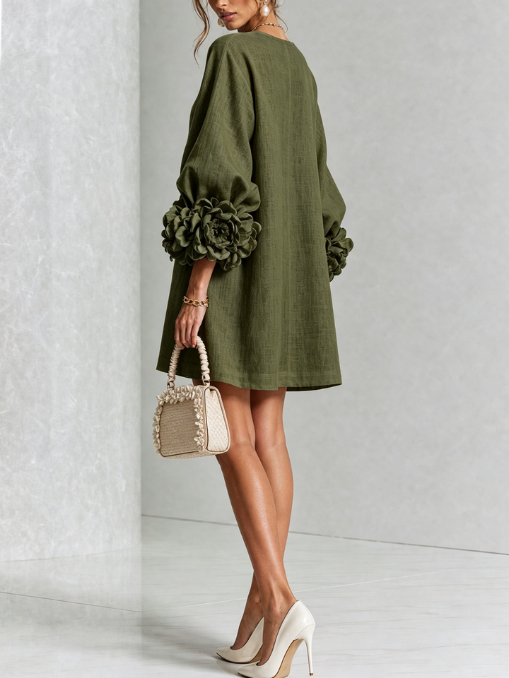 Janice | White Floral Button-down Mini Dress