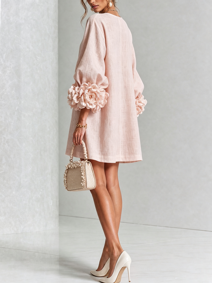 Janice | White Floral Button-down Mini Dress