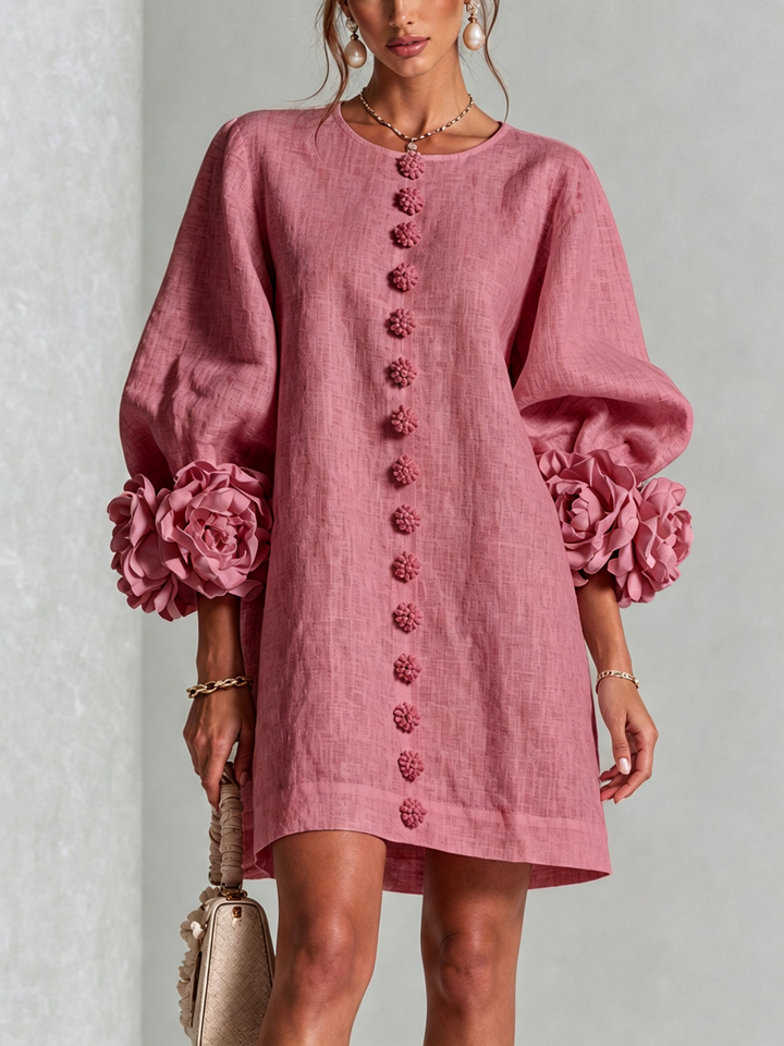 Janice | White Floral Button-down Mini Dress