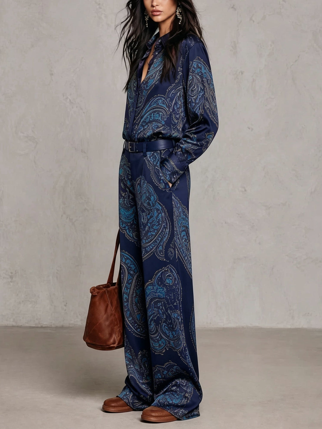 MARLENE | PAISLEY PANTS SET (with belt)