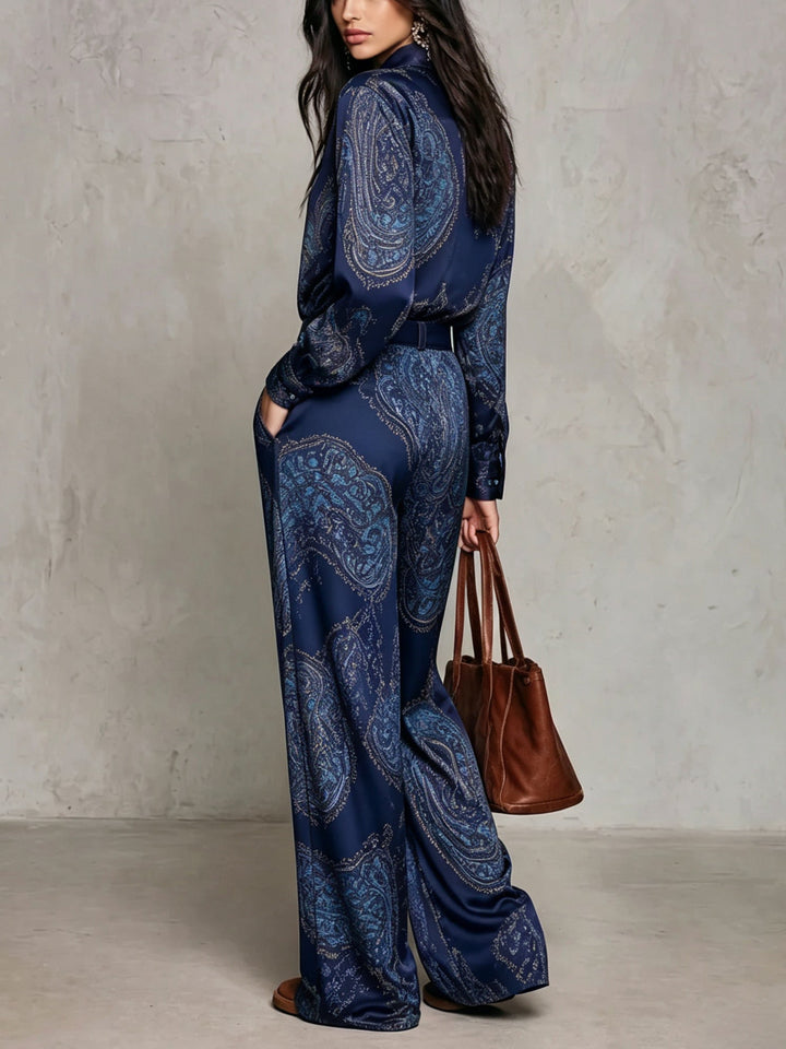 MARLENE | PAISLEY PANTS SET (with belt)