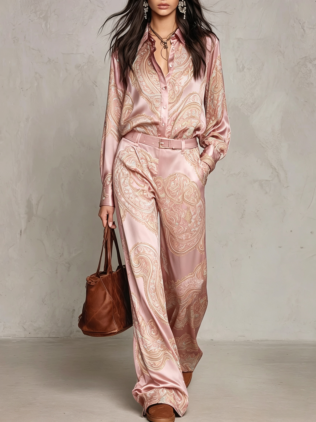 MARLENE | PAISLEY PANTS SET (with belt)