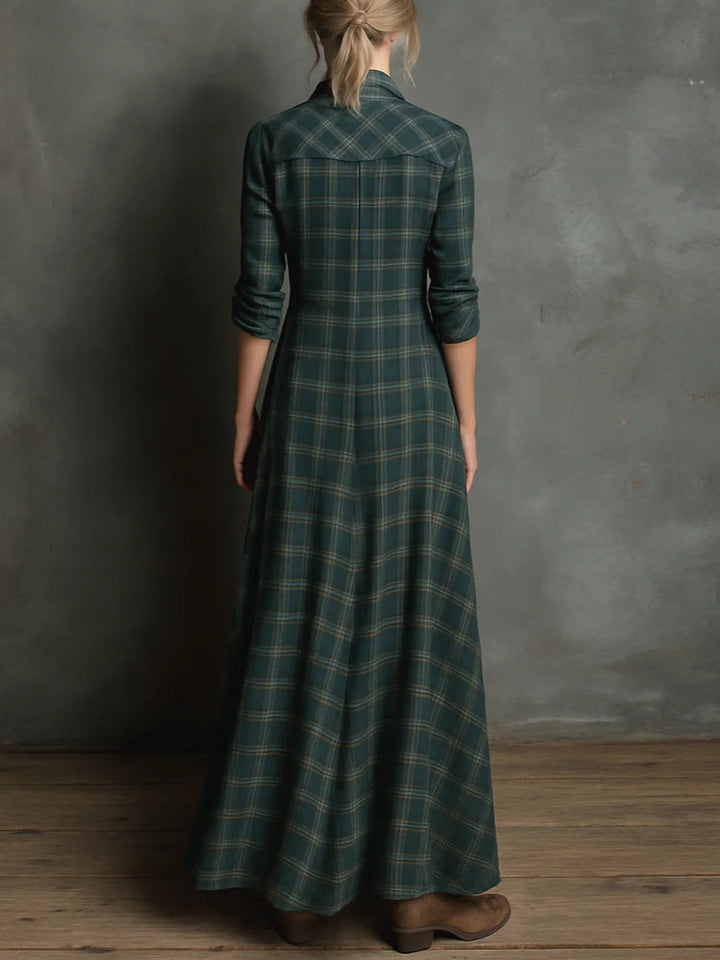 Madison | Gingham Collar Maxi Shirt Dress